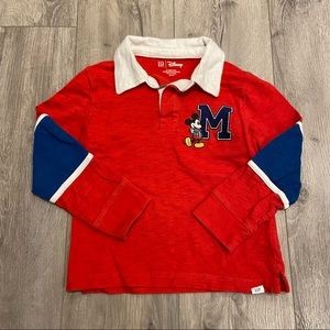 GAP Kids/Disney Mickey Mouse Rugby Shirt - Toddler Size 5